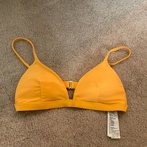 YELLOW HOLLISTER TRIANGLE SWIM TOP SIZE S